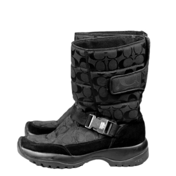 COACH 'Sharron' Signature C and Suede Boots - Picture 3 of 5